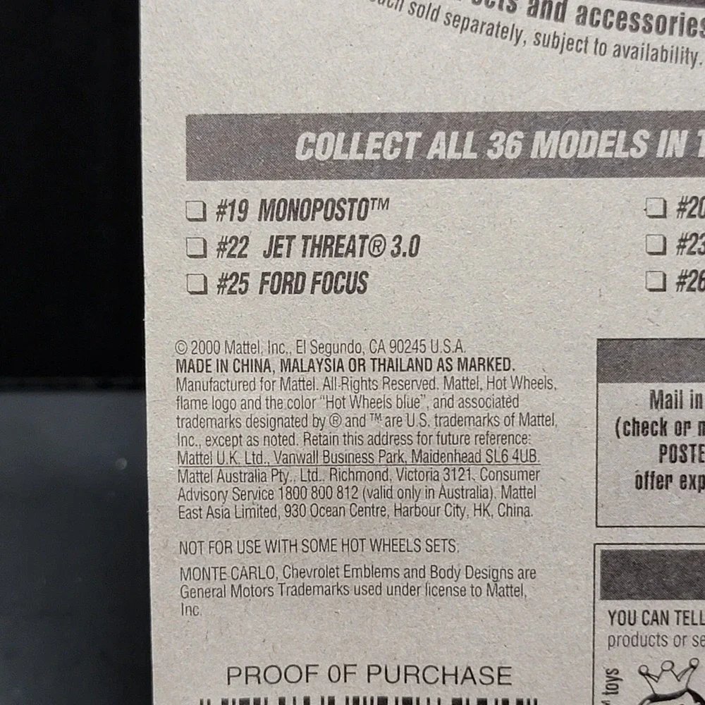 hot wheels 2001 first editions montezooma